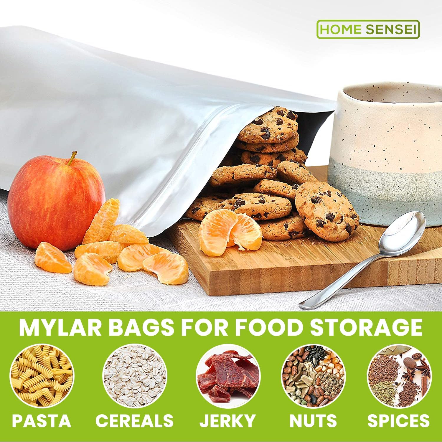 30 Mylar Bags for Food Storage 1 Gallon - Extra Thick 15 Mil - Long Term & Food Grade - Mylar Bags with Oxygen
