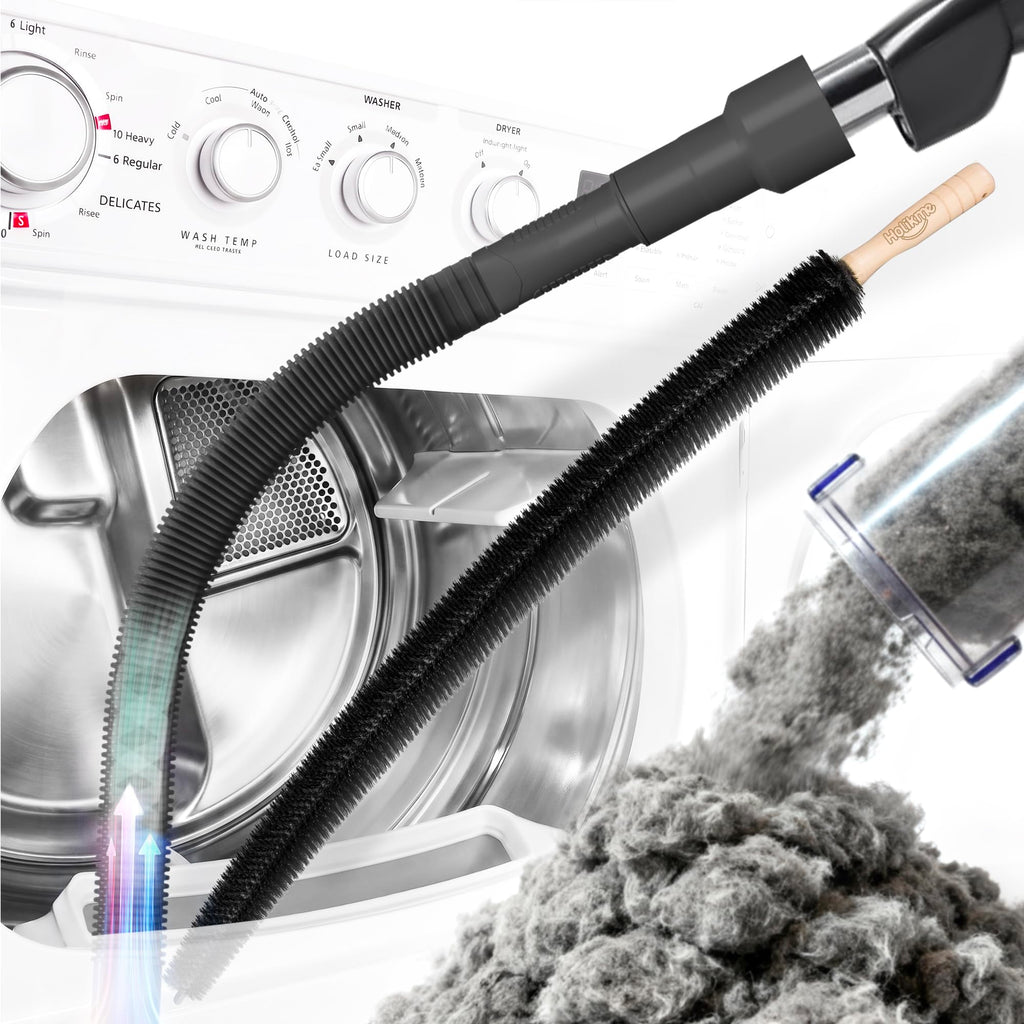 Holikme Dryer Vent Cleaner Kit 2Pack - Lint Vacuum Attachment & Brush