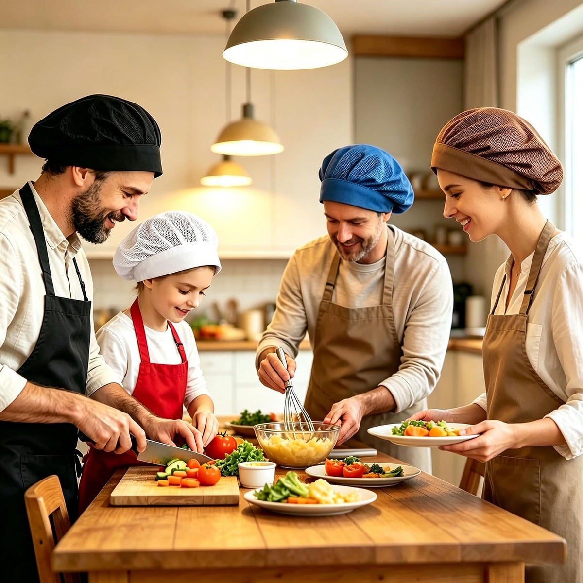 Chef Hat Kitchen Cooking Chef Cap Adjustable Food Service Hair Nets