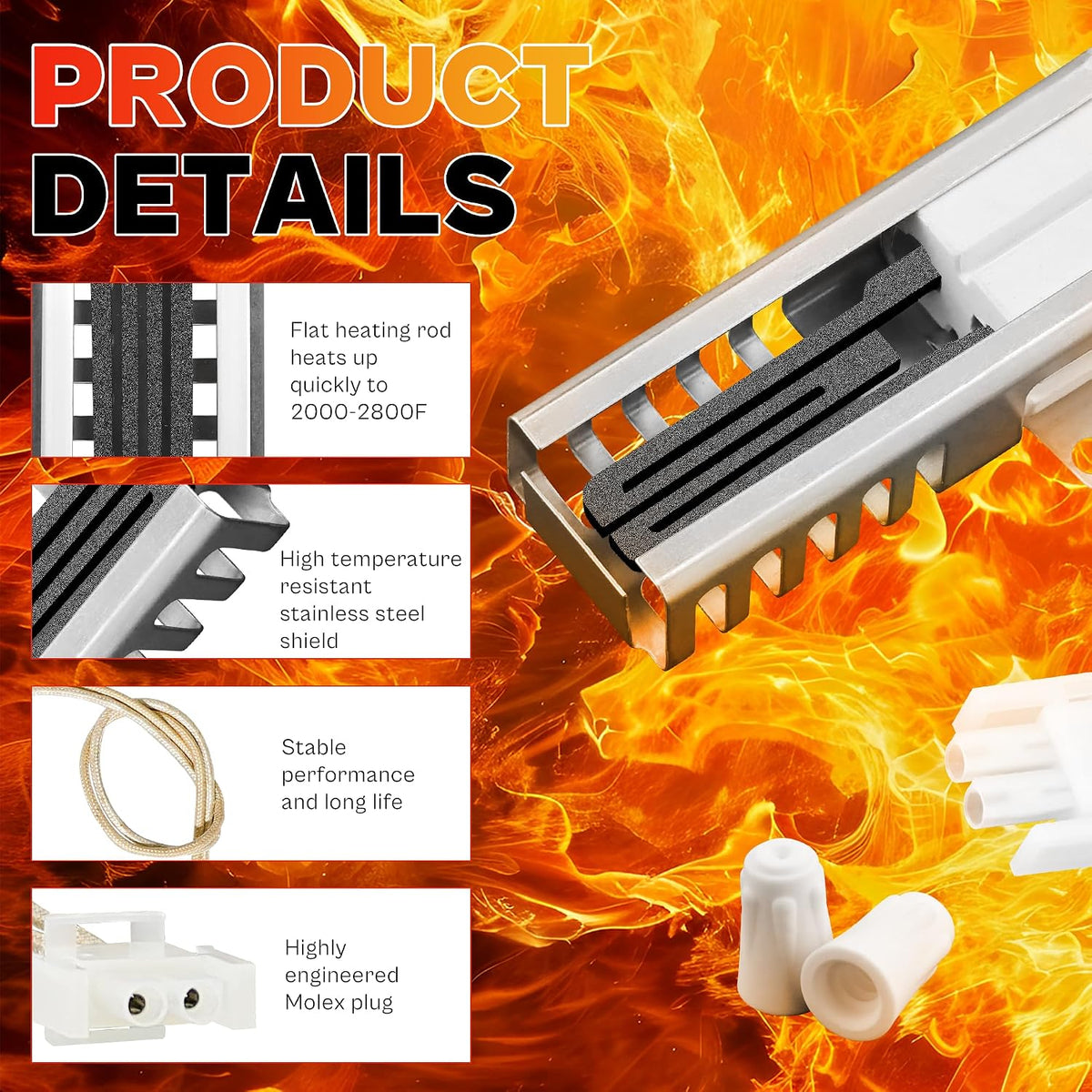 Oven Igniter Replacement for Sam-sung NX58J5600SG,NX58R5601SS
