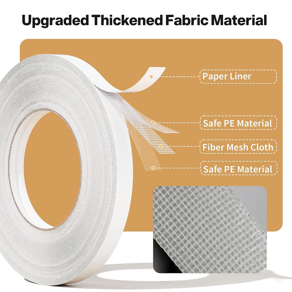 Hem Tape for Pants, 1/2inch*105FT, Double Sided Fabric Tape