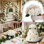 6pcs White Hydrangea Artificial Flowers Silk Fake Hydrangeas