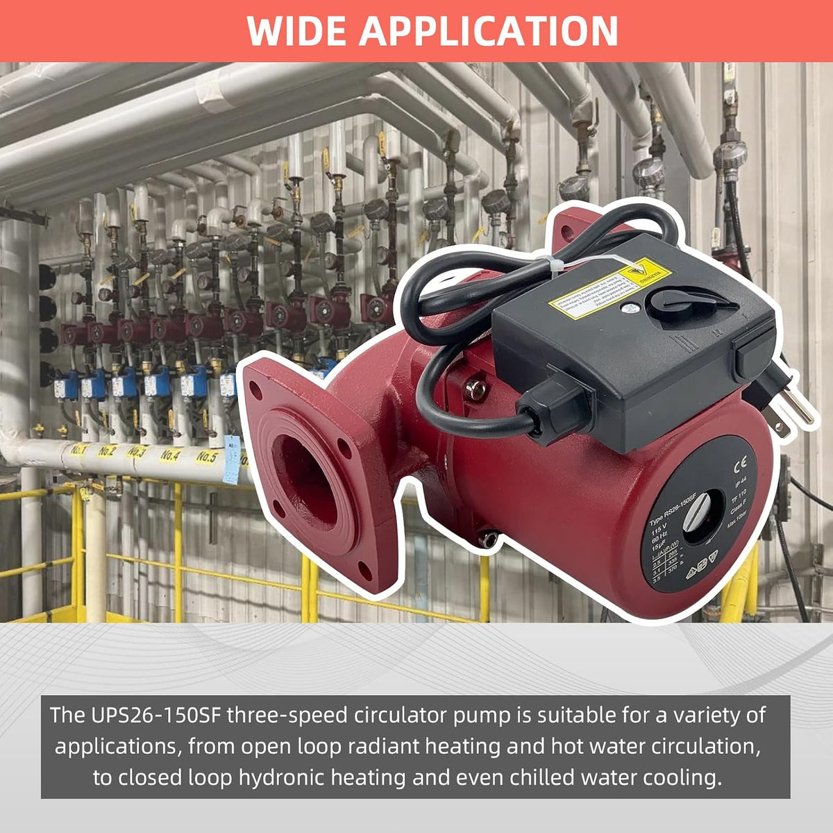 UPS26-150SF 1/2 HP Circulator Pump 115V Compatible with Grundfos 95906632