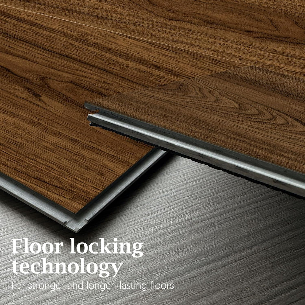 SPC Click Lock Luxury Vinyl Flooring Plank | 21.4 Sq.Ft | Thick 5 mm | Wood Floating LVP Floor Tile| 100% Waterproof