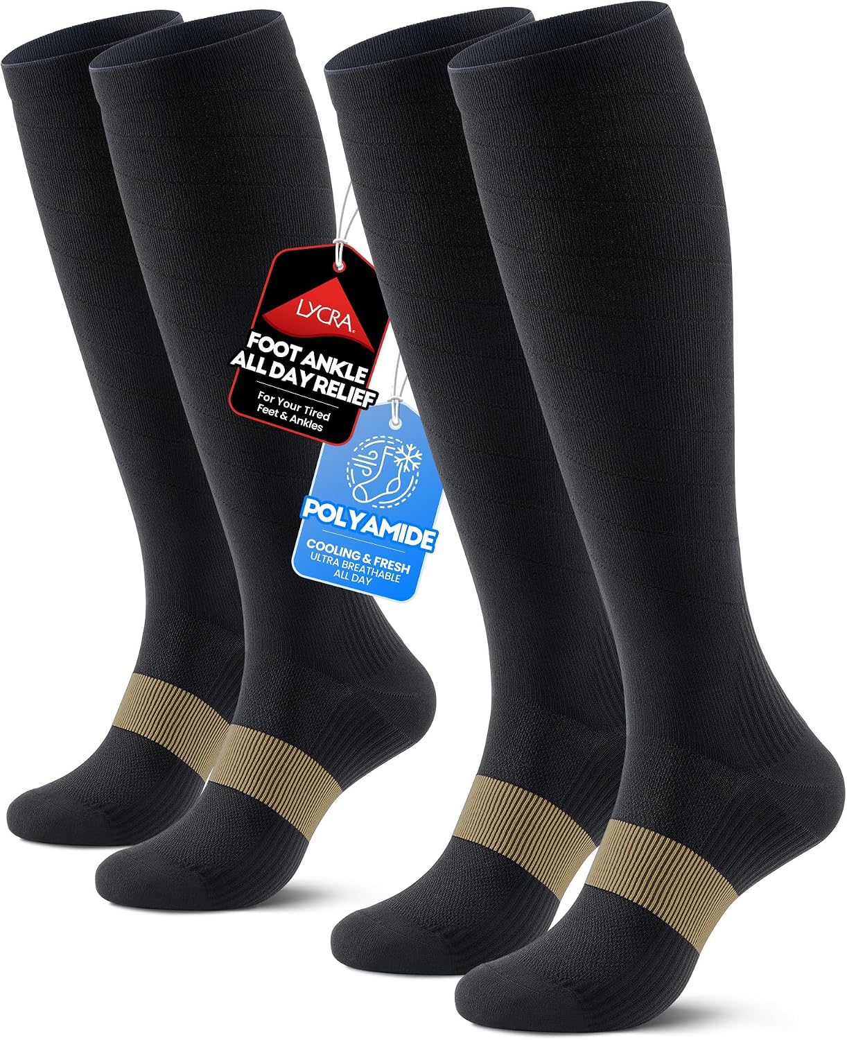 Compression Socks Women Men, All-Day Comfort 20-30mmHg Circulation Support for Nurse Travel Flying Daily Running