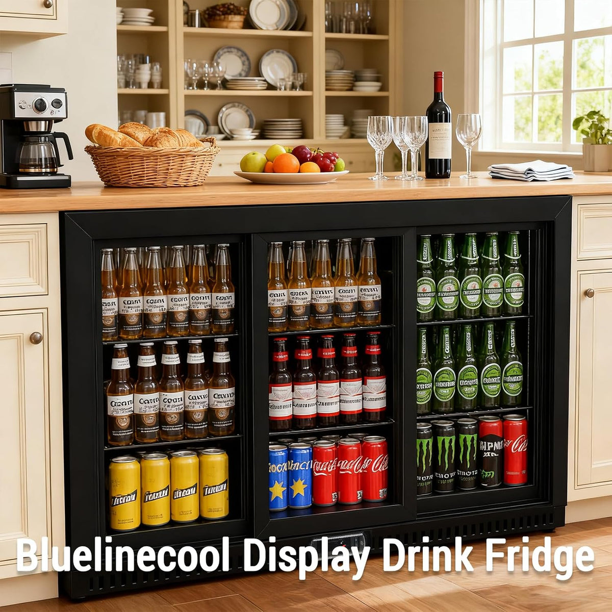 Commercial Beverage Refrigerator with 3 Sliding Glass Doors