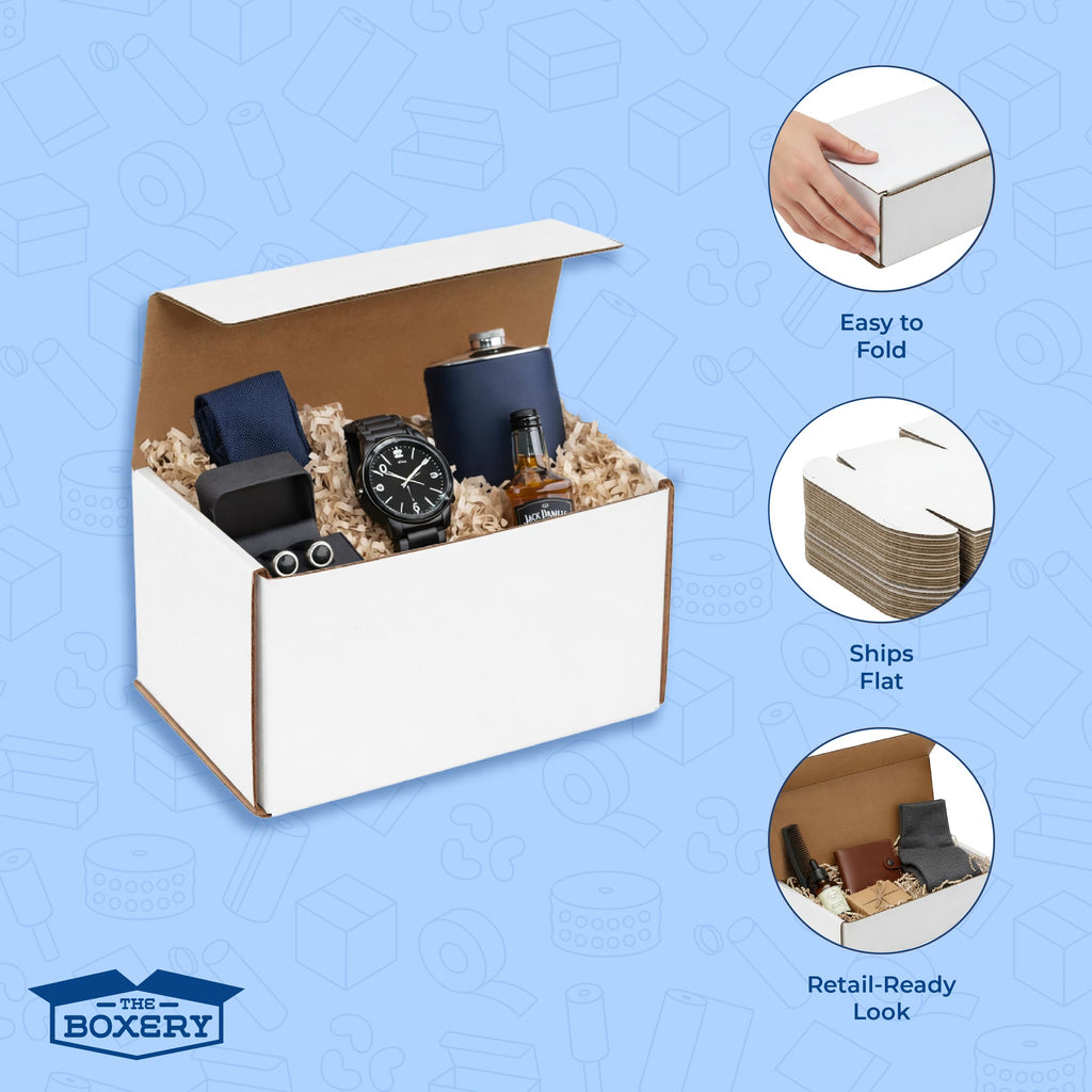 Corrugated Mailers White Tuck Shipping Boxes (4x3x3)