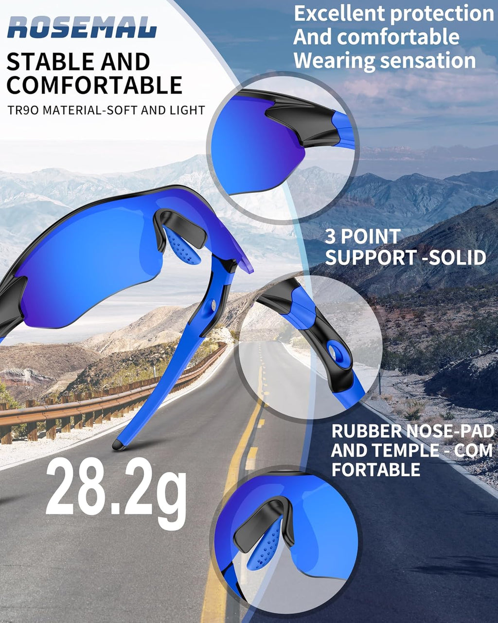 Sunglasses Men Polarized Sports glasses UV400 Protection TR90