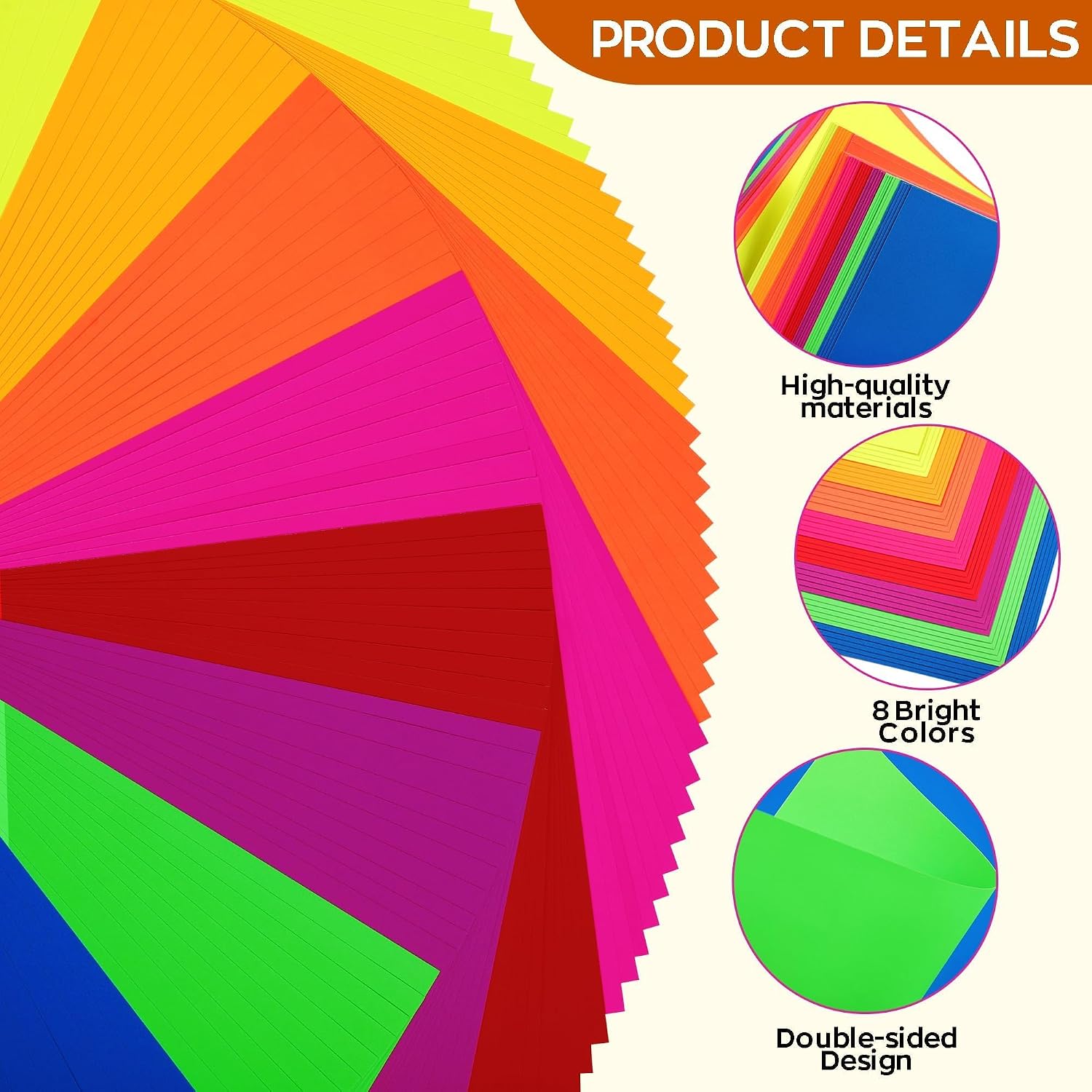 80 Sheets Cardstock 65lb 8 Bright Color Construction Paper 8.5’’ x 11’’