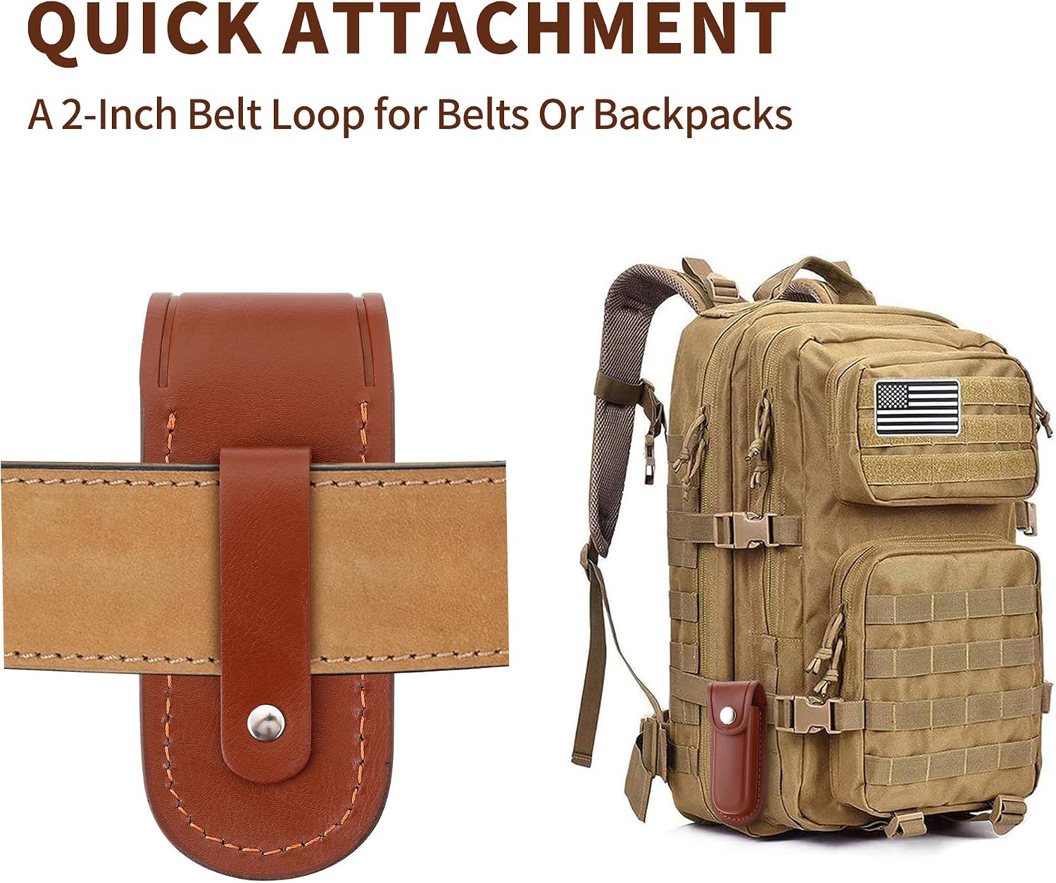 Pocket Knife Sheath, 4" Folding Pocket EDC Knife Case, Portable Pouch Knife Leather Holster with Snap Closure and