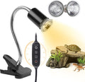 Turtle Basking Light (Cycle Timer), Tortoise Lamp UVA UVB Heat Bulbs -2 Pack 50W, 360°Rotatable Turtle UVA/UVB