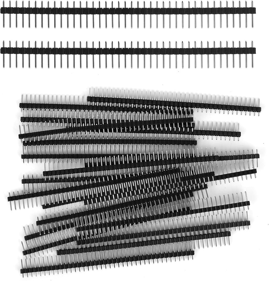 20pcs 2.54mm/0.1in Male Header Pins, 40 Pin Breakaway Strip