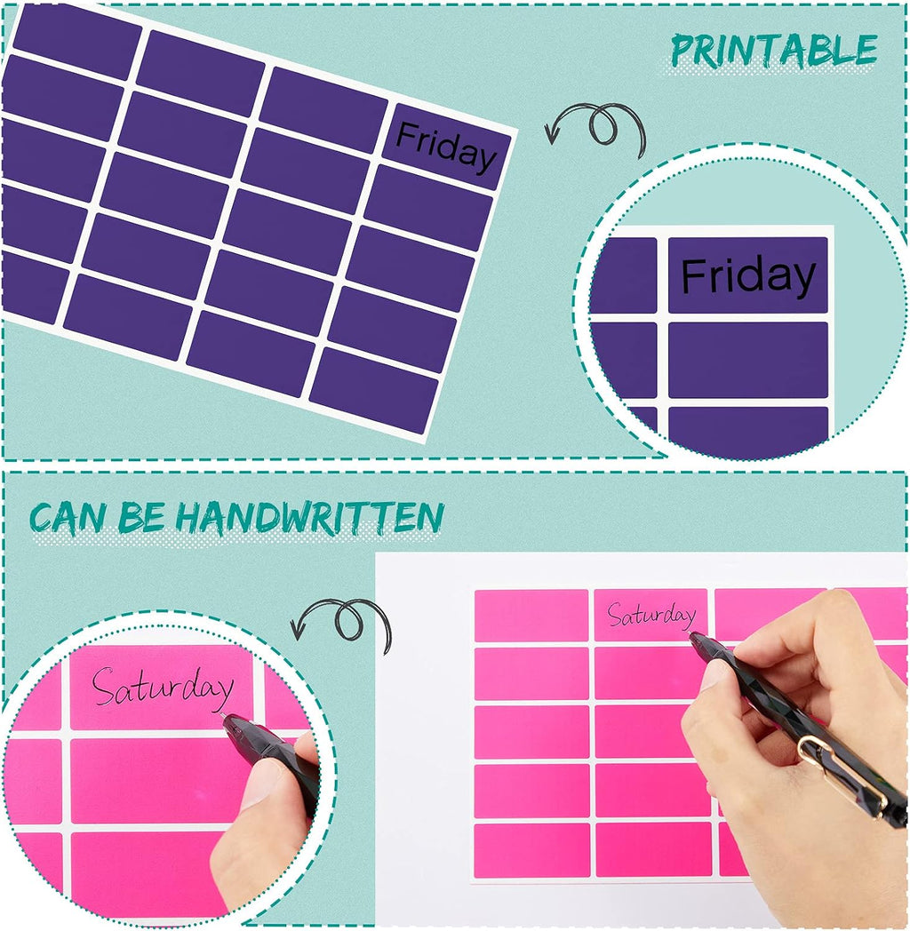 1600 Pieces Rectangular Color Coding Stickers 1.57 x 0.75 Inch