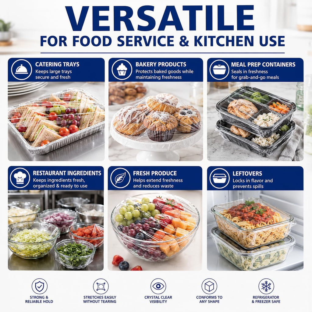 18" x 2000' Heavy Duty Food Service Plastic Wrap with Serrated Cutter