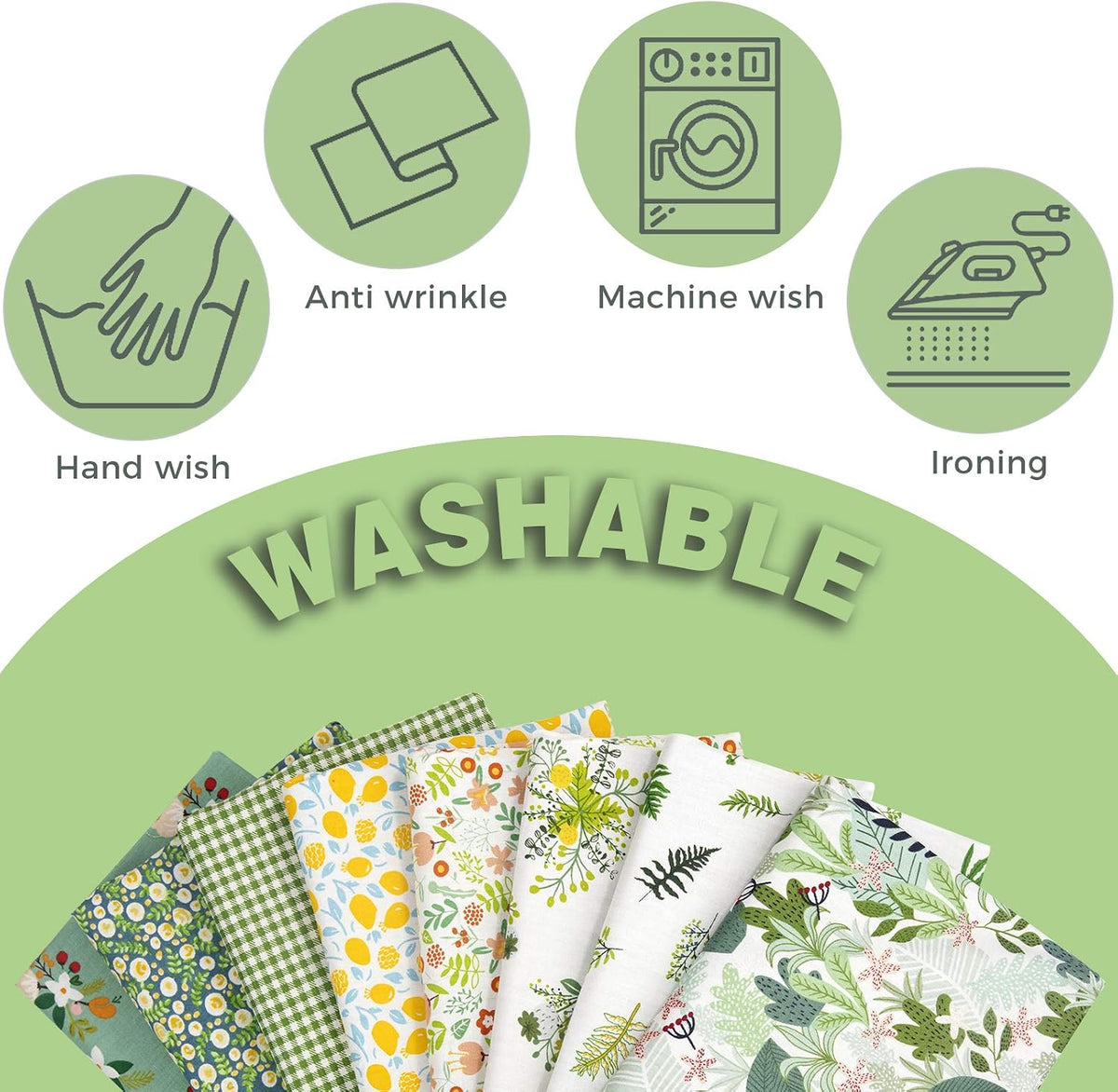 8pcs Fat Quarter Fabric Bundles 20'' x 20'' Cotton Craft Fabric | Pre-Cut Squares Sheets for Patchwork Sewing