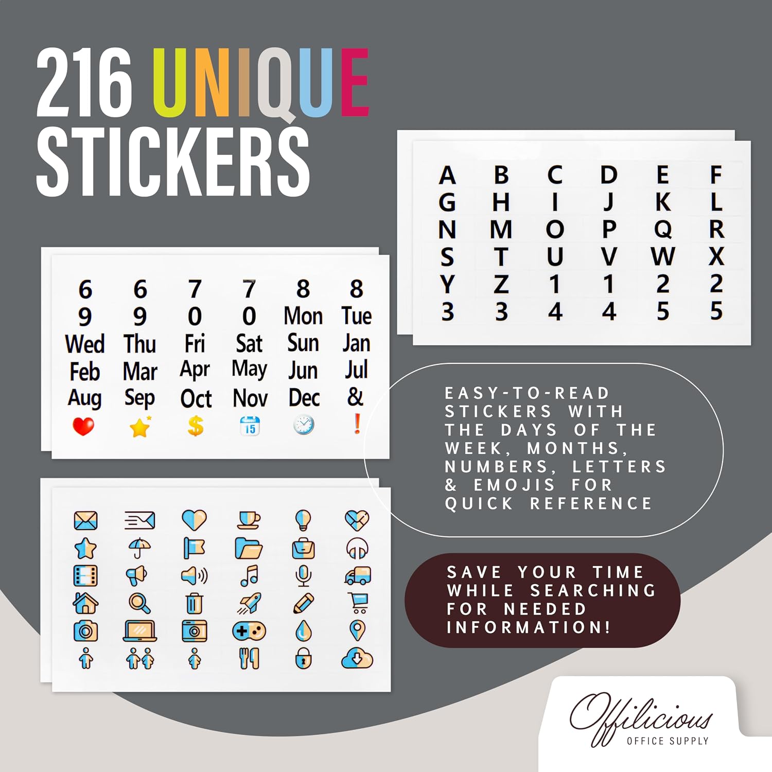 Index Card Dividers 3x5" — 100 Pcs of Cardboard Alphabet Dividers with 108 Stickers & Tabs for Index Card Organizer
