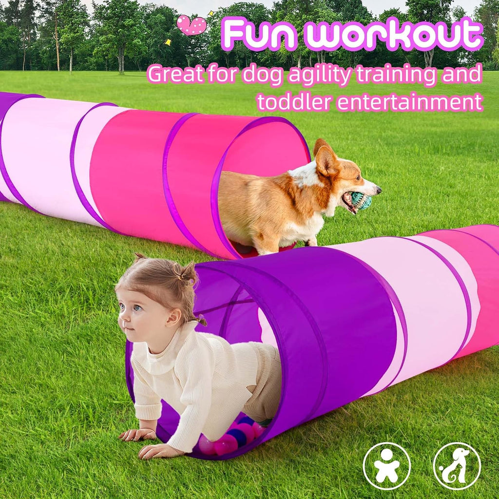 Kids Play Tunnel Tent for Toddler, 6-ft Pop Up Crawl Tunnel Toy for Baby Infant Children or Dog Cat, Collapsible Gift