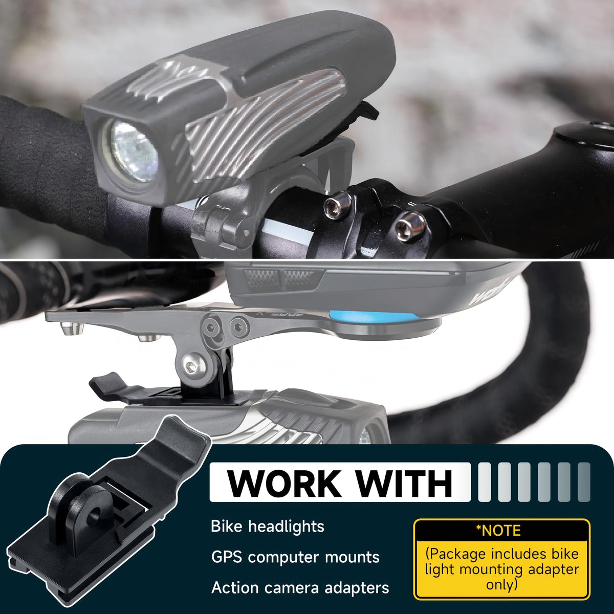 Bike Light Mount Adapter (2 Pack)