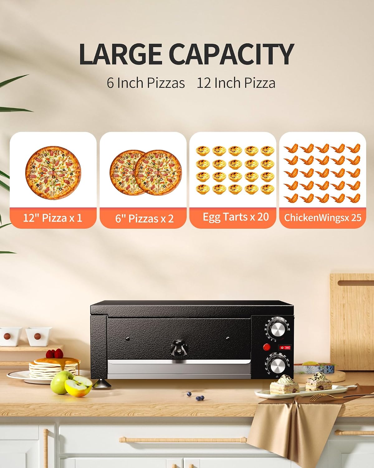 Electric Pizza Oven Indoor Countertop Pizza Oven
