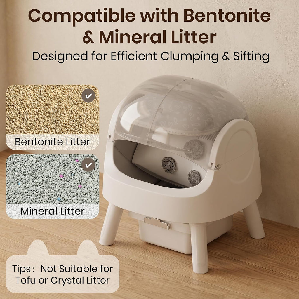 Self Cleaning Litter Box, Self Cleaning Cat Litter Box, Open-Top Design