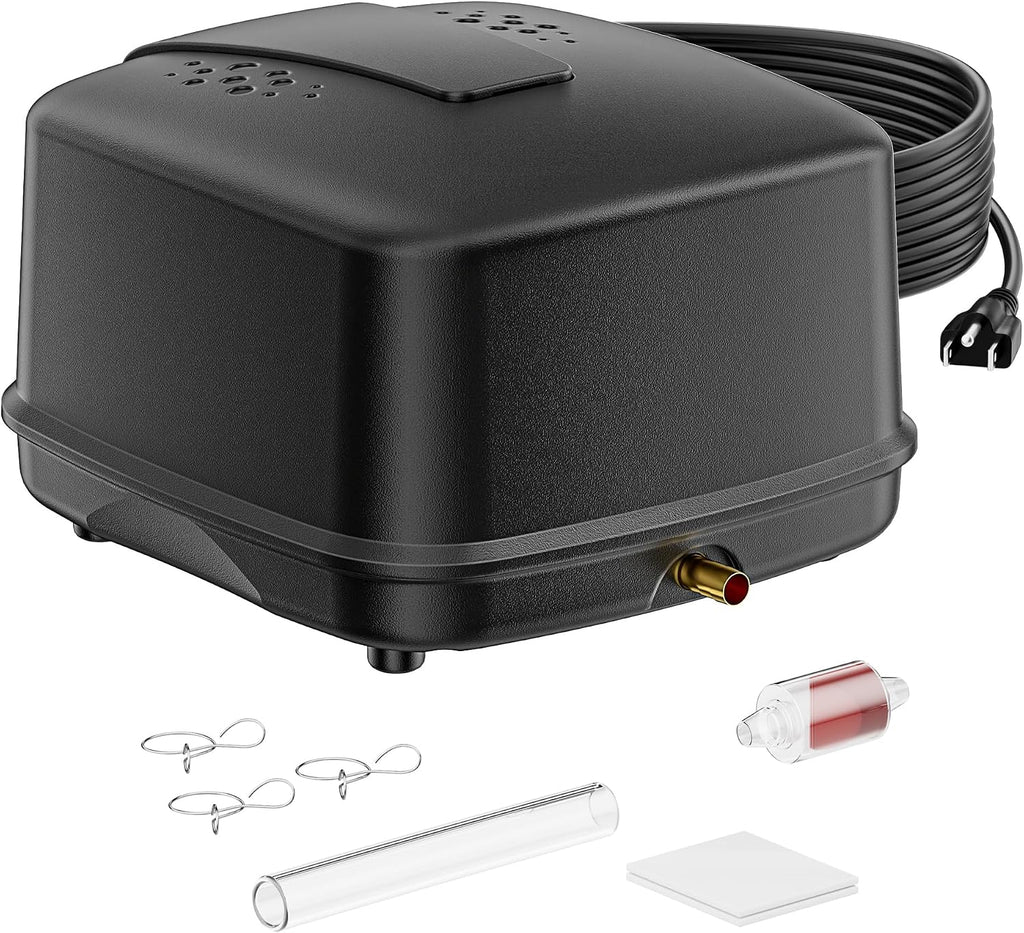 Pond Aerator, Ultra Quiet 43dB 635GPH Pond Air Pump Kit for Ponds