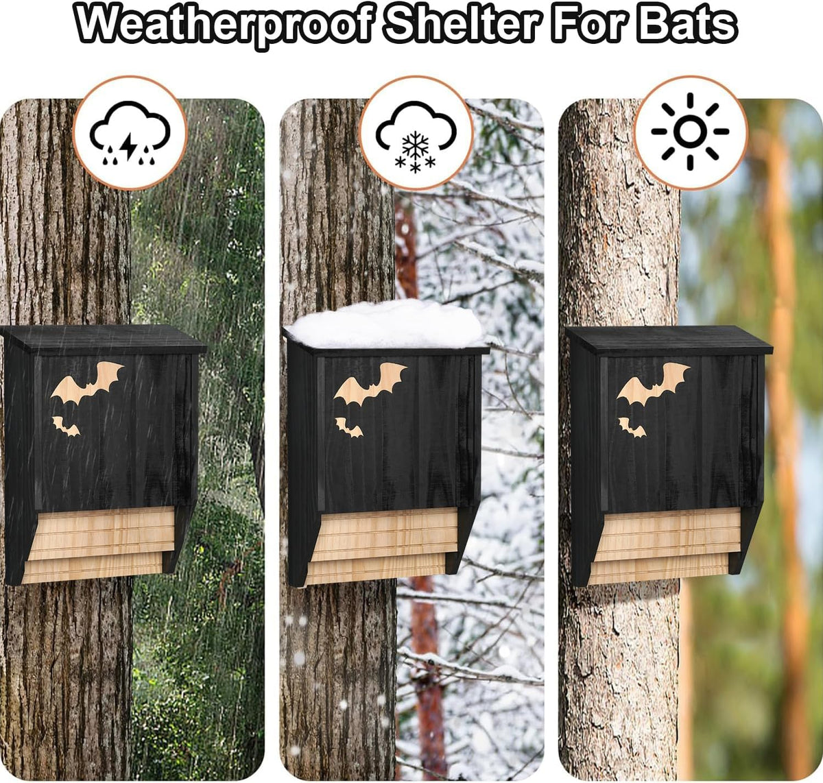 Bat House, Large 2-Chamber Bat Houses for Outdoors for Tree Bat Box Kit
