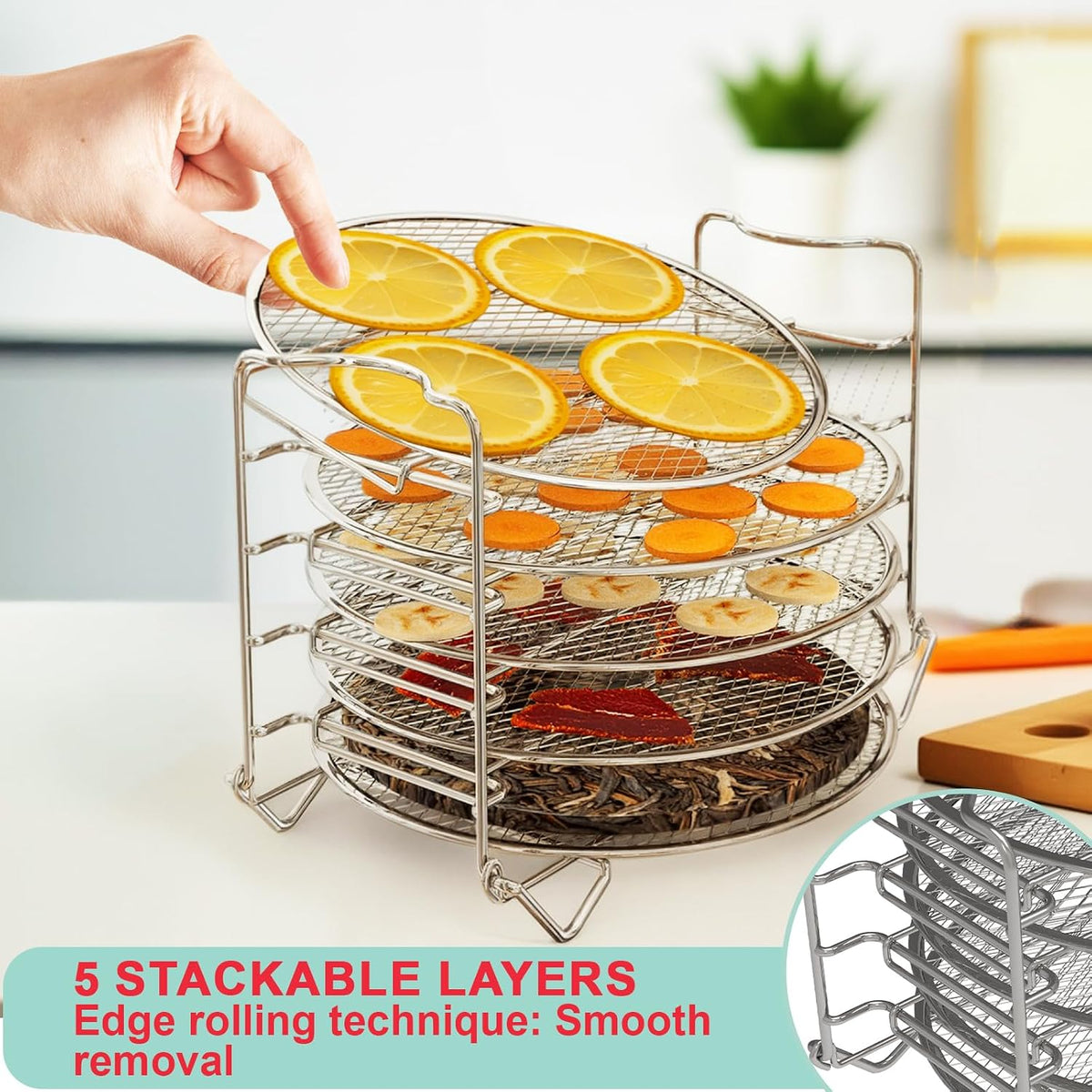 Foodi Dehydrator Rack & Dehydrator Sheets for Ninja Foodi Air Fryer 8 Quart