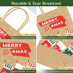 Christmas Gift Paper Bags Assorted Sizes, 24 Pack Holiday Paper Bags with Handles, 12 Assorted Designs in 4 Sizes –