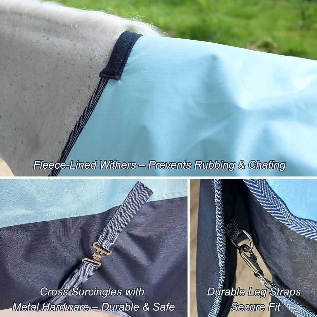 600Denier 3000mm/3000mvp Super Waterproof & Breathable Horse Blankets for Winter with 200g Fill