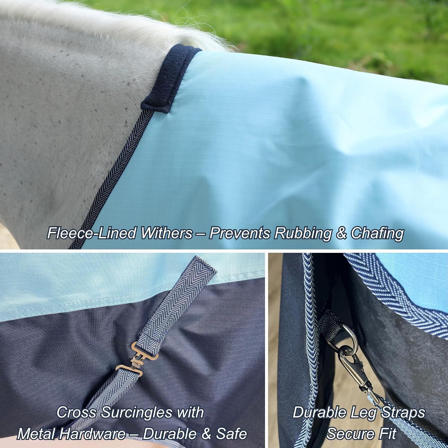 600Denier 3000mm/3000mvp Super Waterproof & Breathable Horse Blankets for Winter with 200g Fill
