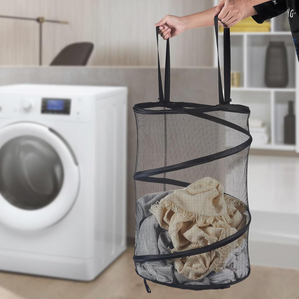 Mesh Popup Laundry Hamper 115L Foldable Laundry Basket Extra Large Capacity Collapsible Clothing Storage Basket with