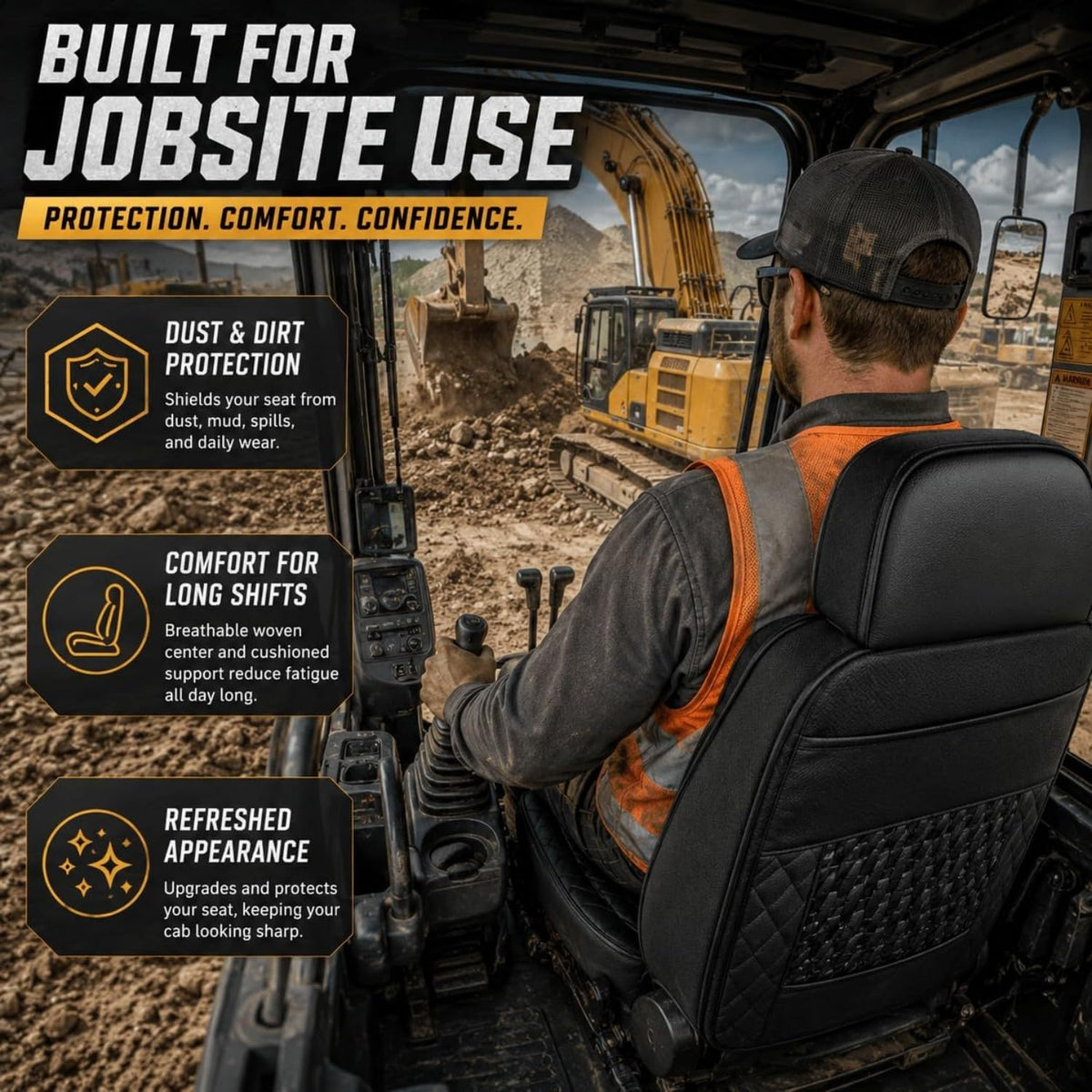 wanghongjin Tractor Seat Protector for JCB 3CX Backhoe Loader 2019-2021