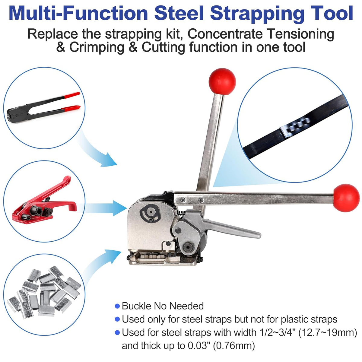 UpJiaFlarish Steel Banding Tool, Metal Strapping Tool, Banding Machine