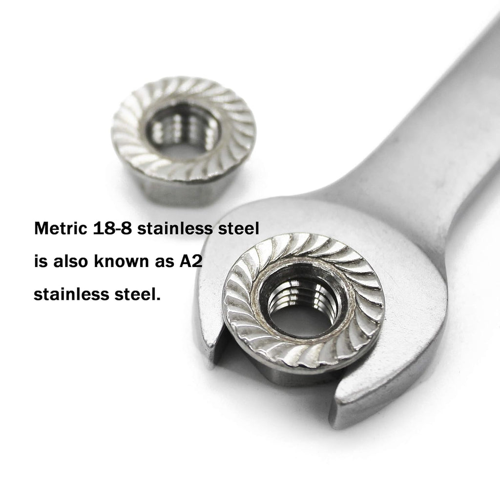 FullerKreg M4 x 0.7mm 304 Stainless Steel Serrated Hex Flange Lock Nuts