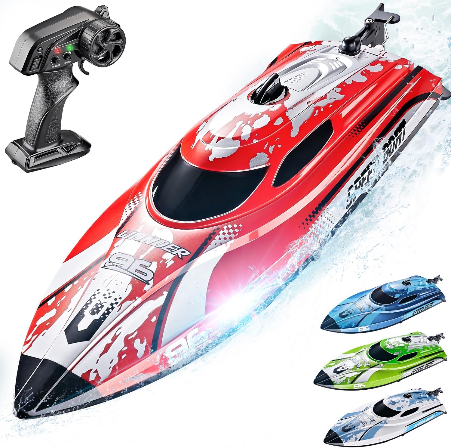 RC Boat TX126-12 Inch Remote Control Boat for Lakes and Pools | 25 KPH High Speed; Waterproof Design; 700mAh