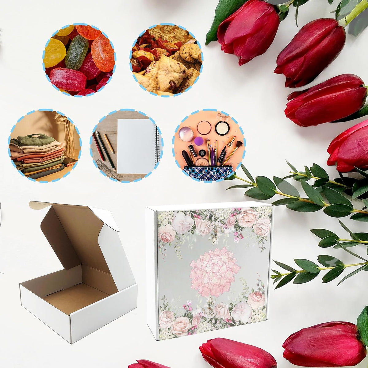 10x10x3 Inch White Shipping Boxes 25 Pack,Craft Gift Boxes,Bulk of Mailers