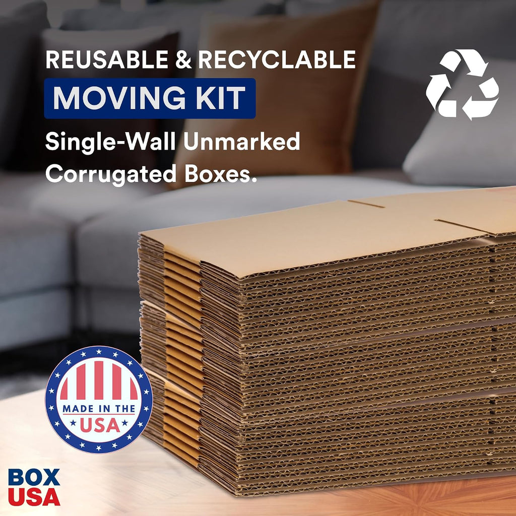 Moving Boxes Small 16"L x 10"W x 10"H 10-Pack - Corrugated Cardboard Box for Shipping, Mailing, Packing, Packaging