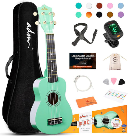 Ukulele for Beginners Hawaiian Wood Ukelele Kit for Kids Adult Student Starter Professional Ukalelee Pack Bundle with