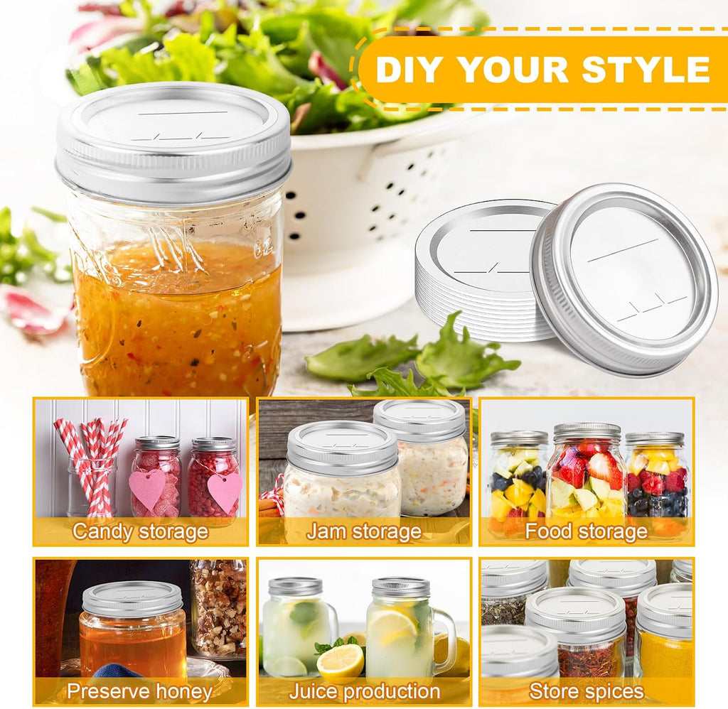 Canning Jar Lids With Rings For Mason Regular Mouth 24Pcs Regular Mouth Kerr Ball Jars Lids With Rings Good Sealing