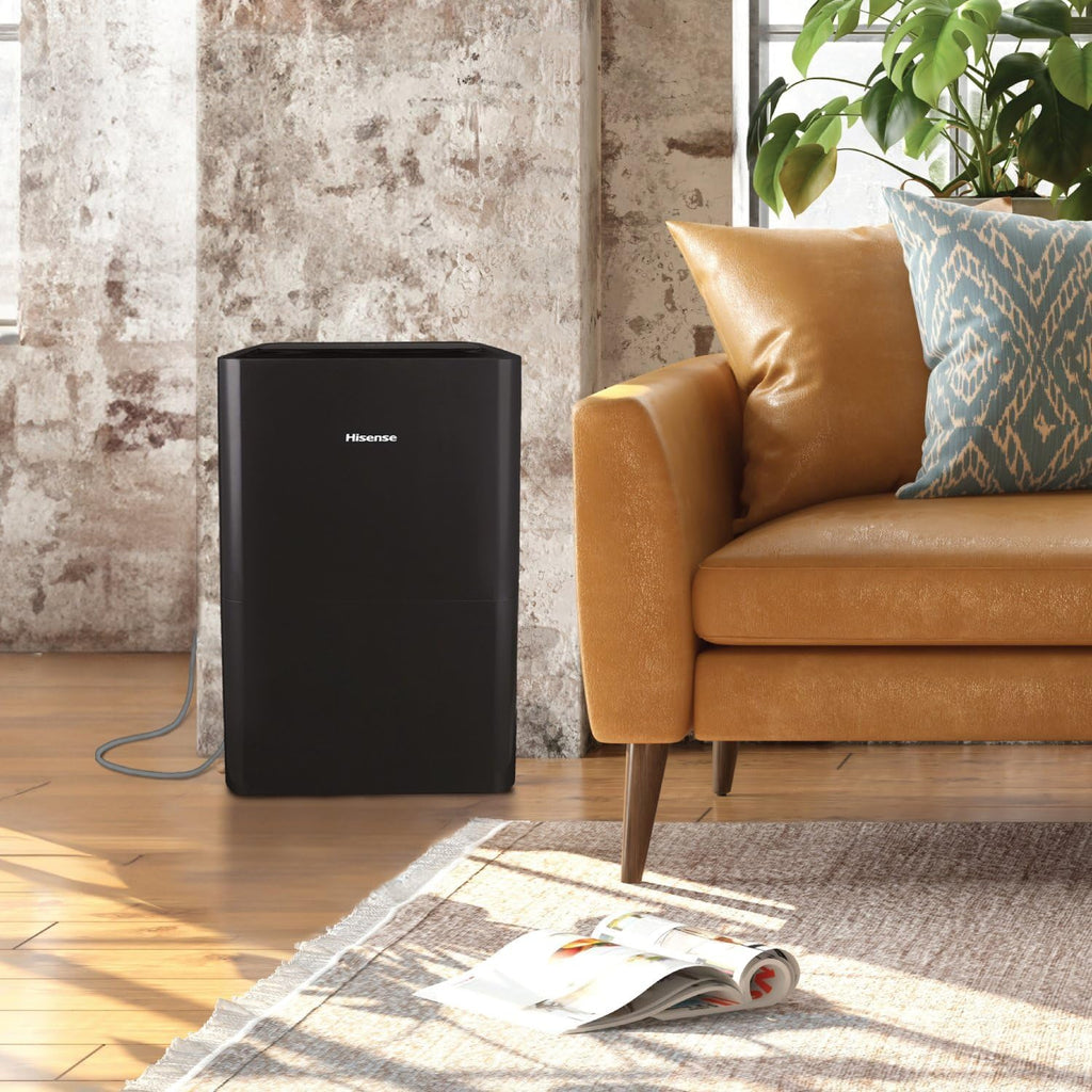 50-Pint Lift-Up Portable Dehumidifier with Built-In Pump, Black | Energy Efficient, Quiet, Humidity Absorber