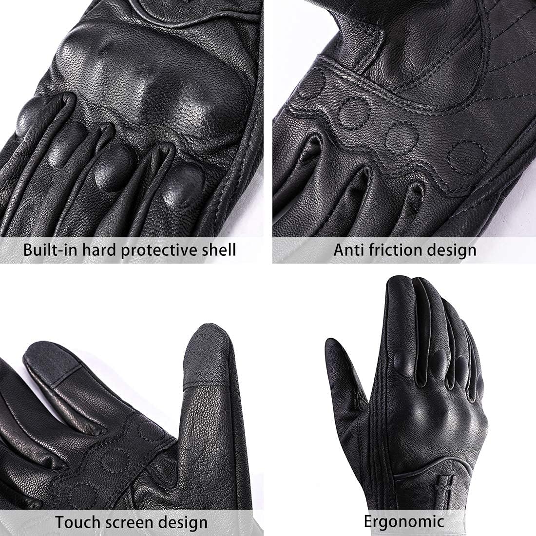 Mens Touchscreen Full Finger Motorcycle Riding Gloves GM028