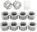 Taisher 10pcs 316L SS Reducer Hex Bushing,1/4" MNPT x 1/8" FNPT Pipe