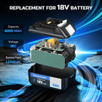 2-Pack 6.0Ah Replacement for Makita 18V Battery BL1860B, (Black)