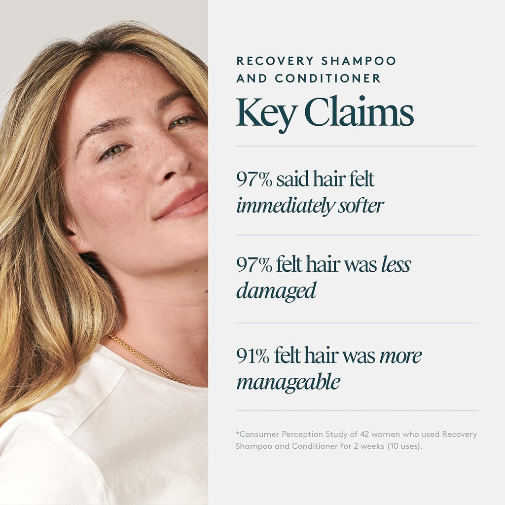 Virtue Recovery Sulfate Free Shampoo and Conditioner Set with Keratin Hydrates, Softens, and Renews Damaged Hair