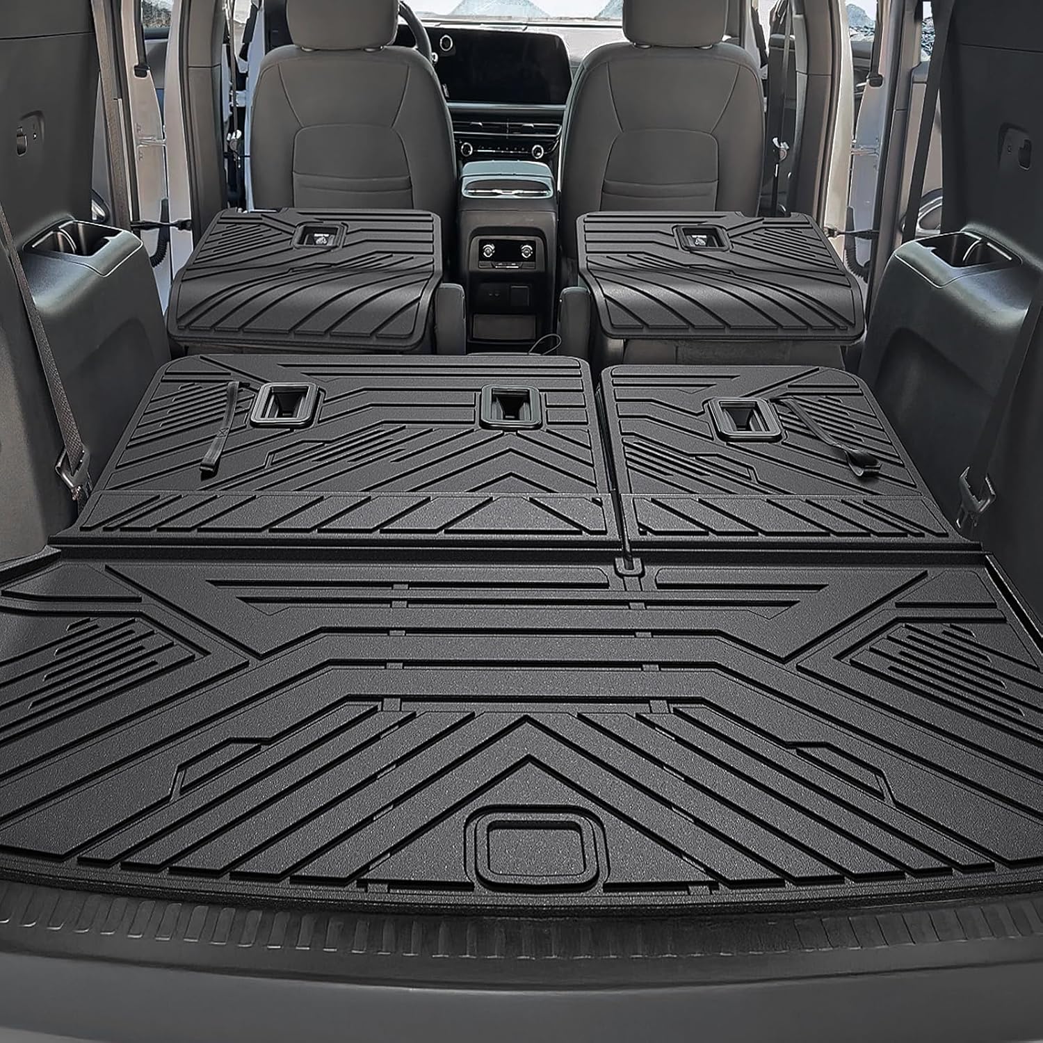 Floor Mats Set for 2024-2026 Chevy Traverse & GMC Acadia & 2025-2026 Buick Enclave, with 2nd Row Kick Mats, Only for