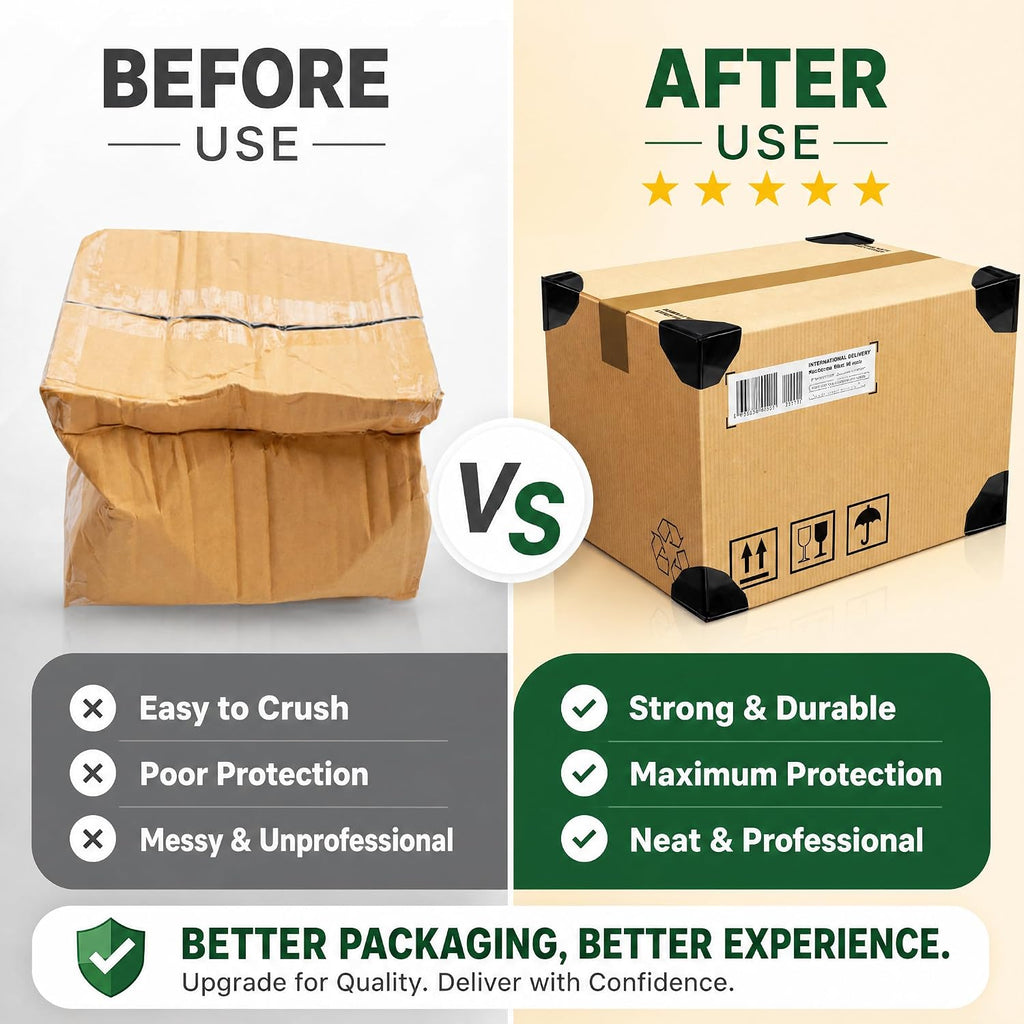 200 Pcs Packaging Edge Protectors, Plastic Heavy Duty Shipping Box Corner Protectors Corner Guards for Boxes