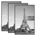 24x36 Poster Frame, Easy Slide-In Assembly, Black, 3 Pack