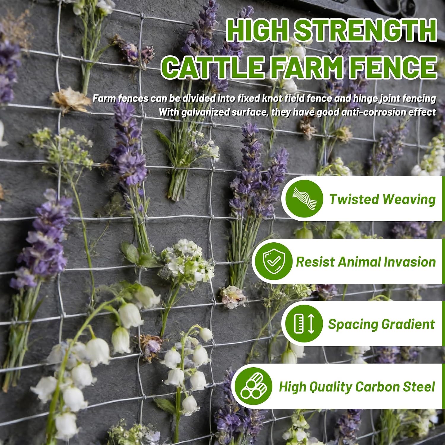 Cattle Panel 4ft x 328ft 14 Gauge Heavy Duty Galvanized Woven Wire Fence