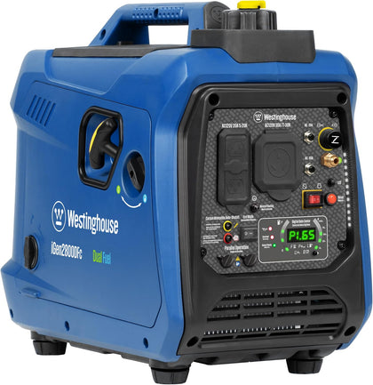 2800 Peak Watt Super Quiet & Lightweight Dual Fuel Portable Inverter Generator, Gas & Propane Powered, CO Sensor