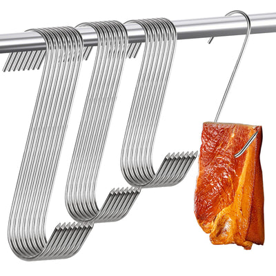 60PCS 5inch 6inch 7inch Meat Hooks for Hanging - Stainless Steel Meat Hooks for Smoker - Butchering Smoking Hanging
